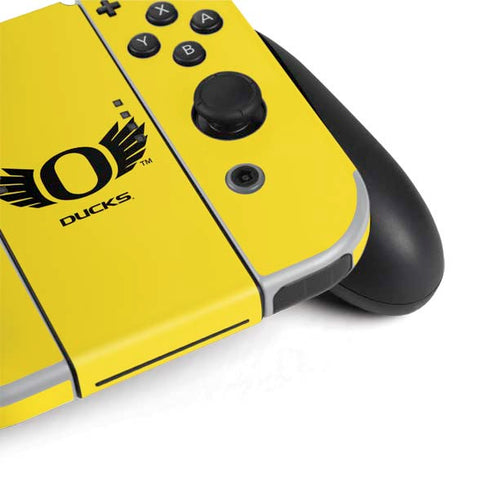 University of Oregon Ducks Yellow Nintendo Switch OLED (2021) Skin